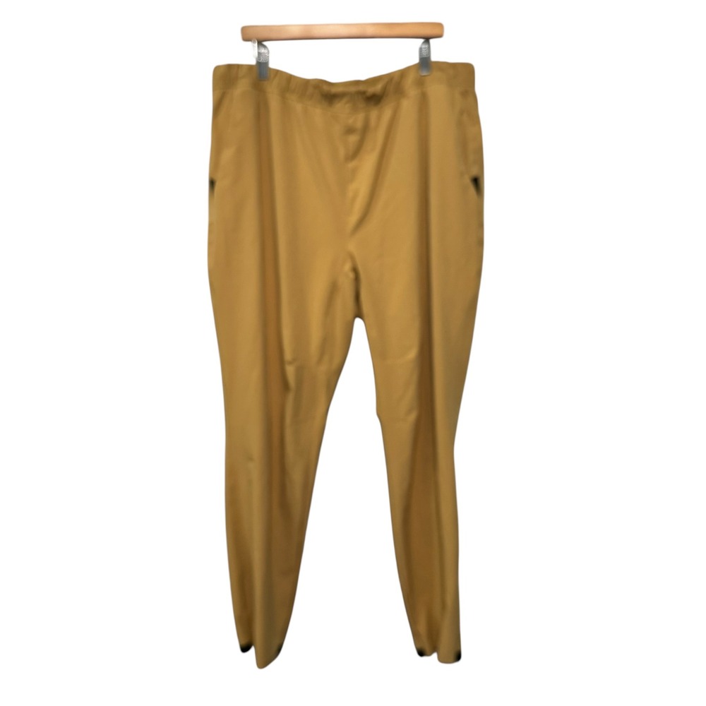 Adidas Aeroready Mens 2XL‎ Mustard Yellow Tan Athletic Tapered Jogger Pants